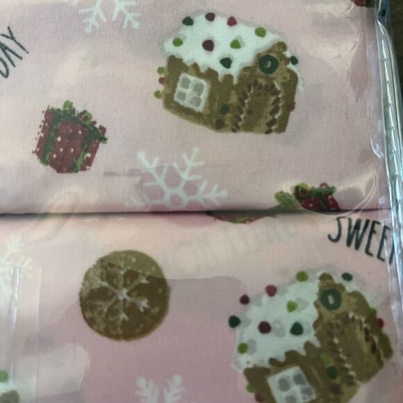Rae Dunn Sweet Holiday Pink Twin Sheet Set